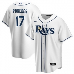 Men Tampa Bay Rays 17 Isaac Paredes White Cool Base Stitched Baseball Jersey
