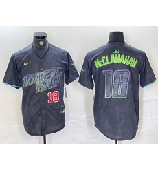 Men Tampa Bay Rays 18 Shane McClanahan Charcoal 2024 City Connect Limited Stitched Baseball Jersey 1