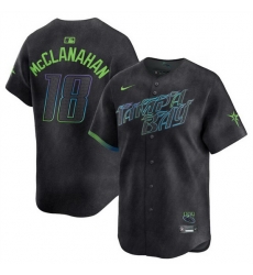 Men Tampa Bay Rays 18 Shane McClanahan Charcoal 2024 City Connect Limited Stitched Baseball Jersey