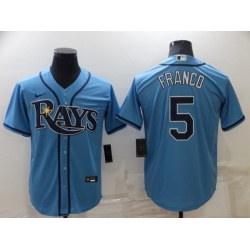 Men Tampa Bay Rays 5 Wander Franco Blue Cool Base Stitched Baseball Jerse