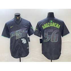 Men Tampa Bay Rays 56 Randy Arozarena Charcoal 2024 City Connect Limited Stitched Baseball Jersey 7