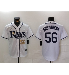 Men Tampa Bay Rays 56 Randy Arozarena White Cool Base Stitched Baseball Jersey 3