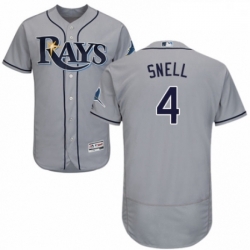 Mens Majestic Tampa Bay Rays 4 Blake Snell Grey Road Flex Base Authentic Collection MLB Jersey