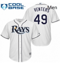 Mens Majestic Tampa Bay Rays 49 Jonny Venters Replica White Home Cool Base MLB Jersey 