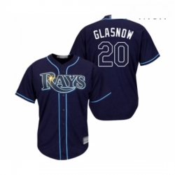 Mens Tampa Bay Rays 20 Tyler Glasnow Replica Navy Blue Alternate Cool Base Baseball Jersey 