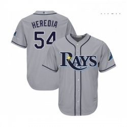 Mens Tampa Bay Rays 54 Guillermo Heredia Replica Grey Road Cool Base Baseball Jersey 