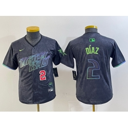 Women Tampa Bay Rays 2 Yandy Diaz Charcoal 2024 City Connect Limited Stitched Baseball Jersey