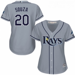Womens Majestic Tampa Bay Rays 20 Steven Souza Authentic Grey Road Cool Base MLB Jersey