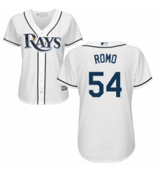 Womens Majestic Tampa Bay Rays 54 Sergio Romo Replica White Home Cool Base MLB Jersey 