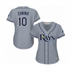 Women's Tampa Bay Rays #10 Mike Zunino Authentic Grey Road Cool Base Baseball Player Jersey