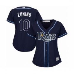 Women's Tampa Bay Rays #10 Mike Zunino Authentic Navy Blue Alternate Cool Base Baseball Player Jersey