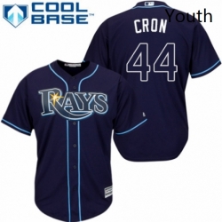 Youth Majestic Tampa Bay Rays 44 C J Cron Replica Navy Blue Alternate Cool Base MLB Jersey 