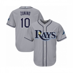 Youth Tampa Bay Rays #10 Mike Zunino Authentic Grey Road Cool Base Baseball Player Jersey