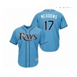 Youth Tampa Bay Rays 17 Austin Meadows Replica Light Blue Alternate 2 Cool Base Baseball Jersey 