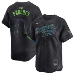 Youth Tampa Bay Rays 17 Isaac Paredes Charcoal 2024 City Connect Limited Stitched Baseball Jersey