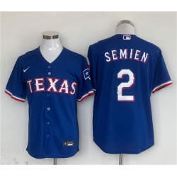 Men Texas Rangers 2 Marcus Semien Royal With Patch Cool Base Stitched Baseball Jersey