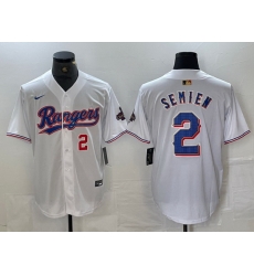 Men Texas Rangers 2 Marcus Semien White Gold Cool Base Stitched Baseball Jersey 6