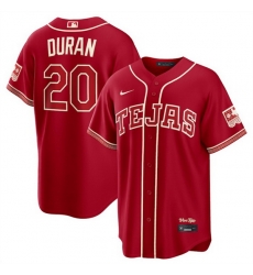 Men Texas Rangers  20 Ezequiel Duran Red 2026 City Connect Stadium Stitched Baseball Jersey