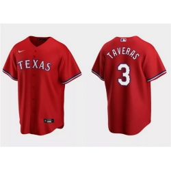 Men Texas Rangers 3 Leody Taveras Red Cool Base Stitched Baseball Jersey