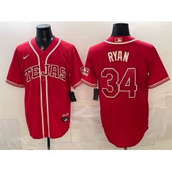 Men Texas Rangers  34 Nolan Ryan Red 2026 City Connect Stadium Stitched Baseball Jersey