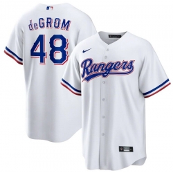 Men Texas Rangers 48 Jacob DeGrom White Cool Base Stitched Baseball Jersey