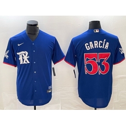 Men Texas Rangers 53 Adolis Garc EDa Royal City Connect Stitched Baseball Jersey