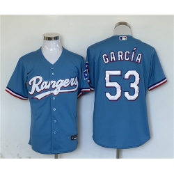 Men Texas Rangers 53 Adolis Garcia Blue With Patch Cool Base Stitched MLB Jersey