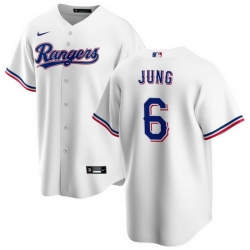 Men Texas Rangers 6 Josh Jung White Cool Base Stitched Baseball Jersey