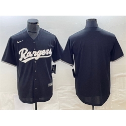 Men Texas Rangers Blank Black Cool Base Stitched Baseball Jersey