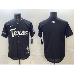 Men Texas Rangers Blank Black Gothic Mexico 2025 Vapor Premier Limited Stitched Baseball Jersey