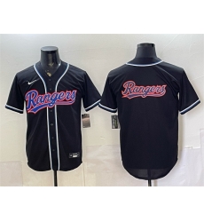 Men Texas Rangers Team Big Logo 2026 Fashion Replica Black Out Stitched Baseball Jerseys