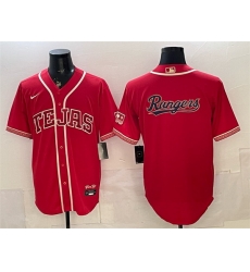 Men Texas Rangers Team Big Logo Red 2026 City Connect Stadium Stitched Baseball Jersey