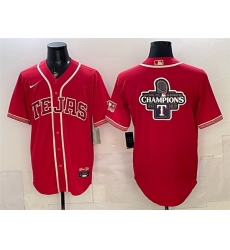Men Texas Rangers Team Big Logo Red 2026 City Connect Stadium Stitched Baseball Jerseys