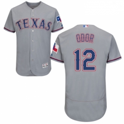 Mens Majestic Texas Rangers 12 Rougned Odor Grey Road Flex Base Authentic Collection MLB Jersey