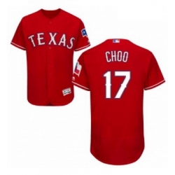 Mens Majestic Texas Rangers 17 Shin Soo Choo Red Alternate Flex Base Authentic Collection MLB Jersey