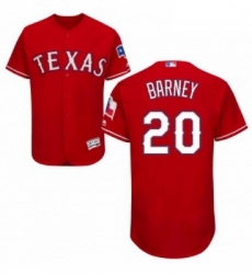 Mens Majestic Texas Rangers 20 Darwin Barney Red Alternate Flex Base Authentic Collection MLB Jersey