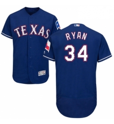 Mens Majestic Texas Rangers 34 Nolan Ryan Royal Blue Alternate Flex Base Authentic Collection MLB Jersey