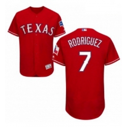 Mens Majestic Texas Rangers 7 Ivan Rodriguez Red Flexbase Authentic Collection MLB Jersey