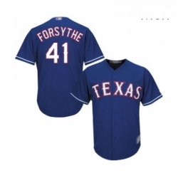 Mens Texas Rangers 41 Logan Forsythe Replica Royal Blue Alternate 2 Cool Base Baseball Jersey 