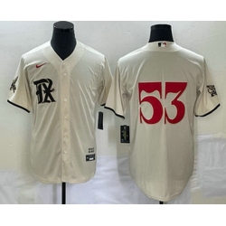 Men's Texas Rangers #53 Adolis Garcia Cream 2023 City Connect Cool Base Stitched Jersey