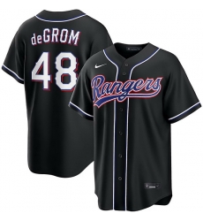 Nike Men Texas Rangers  48 Jacob Degrom 2026 Black Out Fashion Jersey