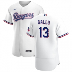 Texas Rangers 13 Joey Gallo Men Nike White Home 2020 Authentic Player MLB Jersey