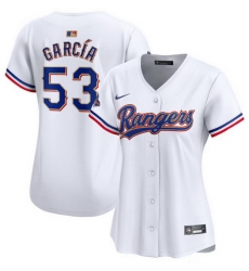 Women Texas Rangers 53 Adolis Garcia White 2024 Gold Collection Stitched Baseball Jersey