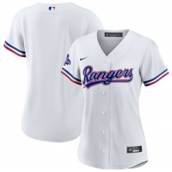 Women Texas Rangers Blank White 2023 World Series Champions Stitched Baseball Jersey 28Run Small 29