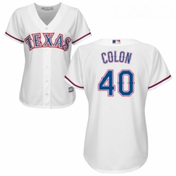 Womens Majestic Texas Rangers 40 Bartolo Colon Authentic White Home Cool Base MLB Jersey 