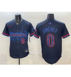 Men Toronto Blue Jays  0 Andres Gimenez Navy 2024 City Connect Limited Stitched Baseball Jersey
