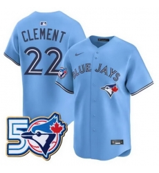 Men Toronto Blue Jays 22 Ernie Clement   50th Anniversary Alternate Limited Jersey