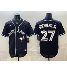 Men Toronto Blue Jays  27 Vladimir Guerrero Jr  2026 Fashion Replica Black Out Stitched Baseball Jersey