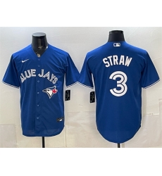 Men Toronto Blue Jays  3 Myles Straw Royal Stitched Baseball Jersey