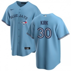 Men Toronto Blue Jays 30 Alejandro Kirk Light Blue Cool Base Stitched Jersey